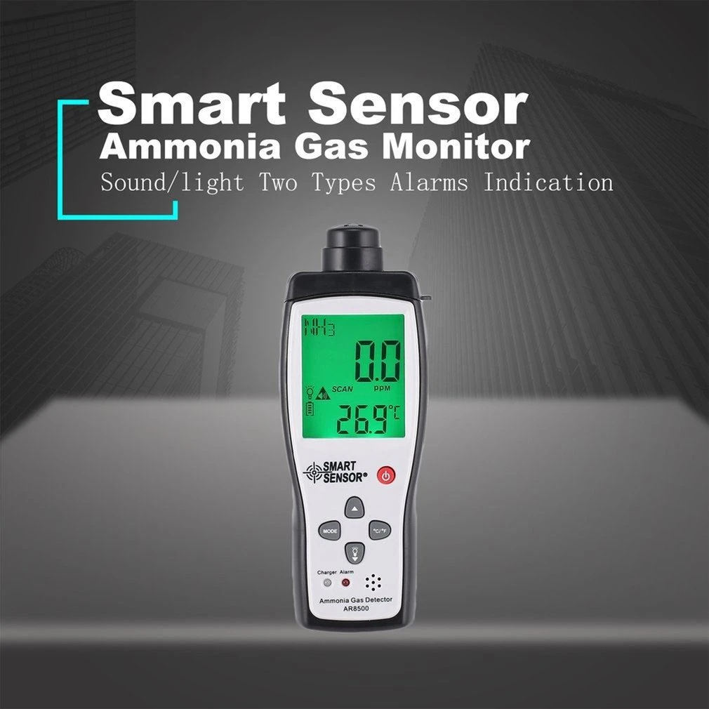 Kenmerken van handheld ammoniakgas NH3-detector Metertestermonitor: